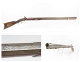 1860s mfg. Lock Haven, PA. Antique J. HARDER Half Stock Percussion HOMESTEAD Rifle GAME GETTING .40 Caliber Rifle with SET TRIGGER and PATCHBOX