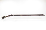 LANCASTER Antique LONG RIFLE 44 Caliber Percussion FRONTIER Settler PIONEER Half-Stock w/ Double Set Triggers, German Silver Décor - 2 of 25