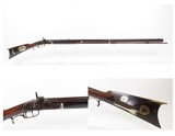 LANCASTER Antique LONG RIFLE 44 Caliber Percussion FRONTIER Settler PIONEER Half-Stock w/ Double Set Triggers, German Silver Décor - 1 of 25