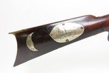 LANCASTER Antique LONG RIFLE 44 Caliber Percussion FRONTIER Settler PIONEER Half-Stock w/ Double Set Triggers, German Silver Décor - 7 of 25