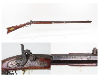 Mid-1800s Antique W.J. LOADER Half Stock Percussion HOMESTEAD/HUNTING Rifle N.C.T.O. Marked .38 Caliber Rifle w/GOLCHER LOCK