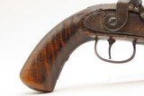 ENGRAVED Antique Mid-1800s PERCUSSION Self Defense Belt Pistol GOLCHER LOCK AMERICAN .45 Cal. Similar to the “Kentucky” Pistol - 5 of 17