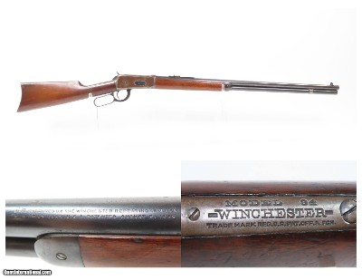 1922 mfg. WINCHESTER M94 .30 WCF Lever Action C&R HUNTING/SPORTING Rifle
Roaring Twenties REPEATING RIFLE in .30-30 Caliber