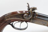 BERLIN GERMANY Antique BARELLA Double Barrel PINFIRE Side x Side Pistol .44 Elegant Royal Gunmaker to the Likes of Wilhelm I - 5 of 19
