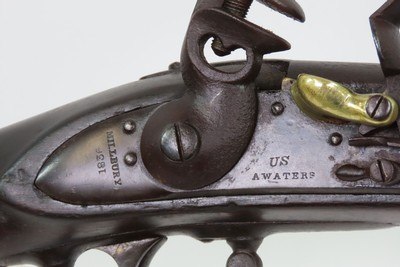 Antique ASA WATERS Massachusetts M1816 STATE MILITIA .69 Flintlock MUSKETEARLY AMERICAN Militia Musket w/1836 Dated LOCK - Image 8 of 25