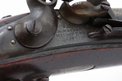Antique ASA WATERS U.S. M1836 .54 Smoothbore FLINTLOCK Pistol w/CARTOUCHES STANDARD ISSUE of the MEXICAN-AMERICAN WAR! - Image 5 of 19