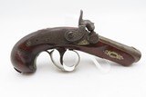 ENGRAVED & SILVER Mounted Antique DERINGER Percussion Pistol KILLED LINCOLN Henry Deringer’s Famous Pocket Pistol GERMAN SILVER - 2 of 16
