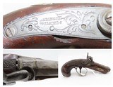 ENGRAVED & SILVER Mounted Antique DERINGER Percussion Pistol KILLED LINCOLN Henry Deringer’s Famous Pocket Pistol GERMAN SILVER - 1 of 16