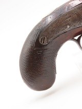 ENGRAVED & SILVER Mounted Antique DERINGER Percussion Pistol KILLED LINCOLN Henry Deringer’s Famous Pocket Pistol GERMAN SILVER - 3 of 18