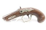 ENGRAVED & SILVER Mounted A.J. PLATE Antique DERINGER .42 Percussion Pistol SAN FRANCISCO Retailer Marked POCKET PISTOL - 3 of 14