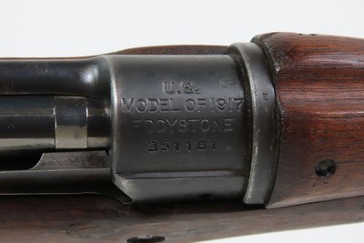 Canadian Marked WORLD WAR I Era U.S. EDDYSTONE M1917 .30-06 Bolt Action C&R 1918 FLAMING BOMB Marked WWI Rifle w/LEATHER SLING - Image 16 of 25
