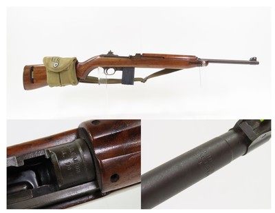 WORLD WAR II Era U.S. INLAND M1 Carbine SEMI-AUTOMATIC Light Rifle WWII C&R With MAGAZINE POUCH, EXTRA MAG, WEB SLING and OILER