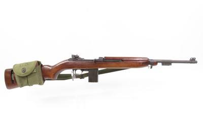 WORLD WAR II Era U.S. INLAND M1 Carbine SEMI-AUTOMATIC Light Rifle WWII C&R w/WEB SLING, OILER, and 1943 DUAL MAGAZINE POUCH - Image 2 of 23