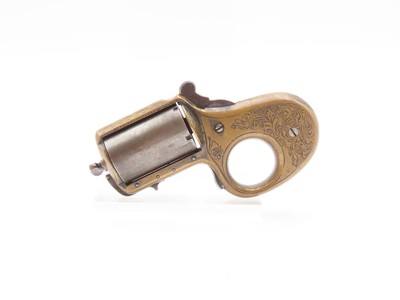 c1876 Antique JAMES REID My Friend KNUCKLE DUSTER .32 RF Revolver ENGRAVEDCatskill, New York BRASS KNUCKLE-PISTOL Combination - Image 2 of 14