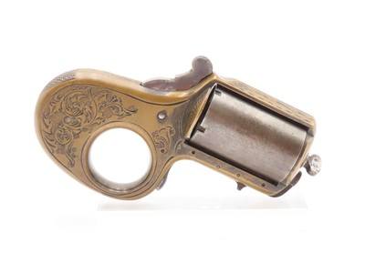 c1876 Antique JAMES REID My Friend KNUCKLE DUSTER .32 RF Revolver ENGRAVEDCatskill, New York BRASS KNUCKLE-PISTOL Combination - Image 12 of 14