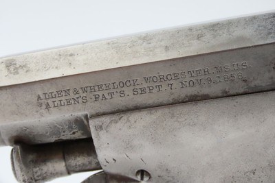 RARE CIVIL WAR Antique ALLEN & WHEELOCK Center Hammer Lipfire ARMY Revolver 1 of 250 .44 Caliber LIPFIRE Revolvers Made c. 1861 - Image 15 of 18