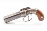 Very Nice ENGRAVED ALLEN & THURBER Antique Worchester PEPPERBOX RevolverGOLD RUSH ERA First DA Revolving Percussion Pistol - 2 of 17