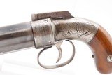 Very Nice ENGRAVED ALLEN & THURBER Antique Worchester PEPPERBOX RevolverGOLD RUSH ERA First DA Revolving Percussion Pistol - 4 of 17