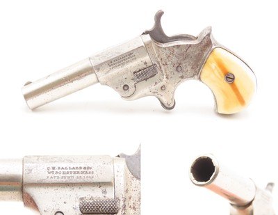 RARE NICKEL & IVORY Antique C.H. BALLARD DERRINGER .41 RF HIDEOUT Pistol
One of only a Few Thousand Made, Circa 1870