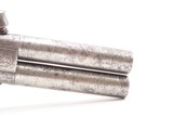 BRITISH Antique SUPERPOSED-SWIVEL BARREL Pistol .40 BOOT or POCKET Hideout1800s ENGLISH Folding Trigger Sidearm - 16 of 16