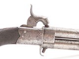BRITISH Antique SUPERPOSED-SWIVEL BARREL Pistol .40 BOOT or POCKET Hideout1800s ENGLISH Folding Trigger Sidearm - 15 of 16