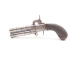 BRITISH Antique SUPERPOSED-SWIVEL BARREL Pistol .40 BOOT or POCKET Hideout1800s ENGLISH Folding Trigger Sidearm - 2 of 16
