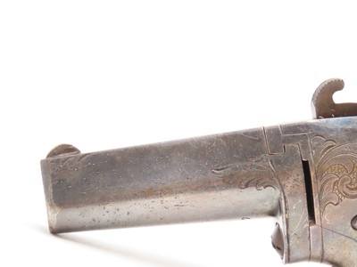 RARE Antique NATIONAL ARMS No. 2 .41 RF Derringer Post-CIVIL WAR WILD WEST Nicely Engraved SWIVEL BARREL Pre-Colt Pistol - Image 5 of 17