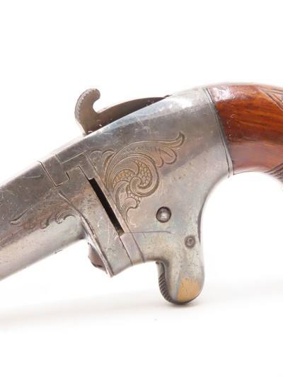 RARE Antique NATIONAL ARMS No. 2 .41 RF Derringer Post-CIVIL WAR WILD WEST Nicely Engraved SWIVEL BARREL Pre-Colt Pistol - Image 4 of 17