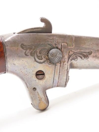 RARE Antique NATIONAL ARMS No. 2 .41 RF Derringer Post-CIVIL WAR WILD WEST Nicely Engraved SWIVEL BARREL Pre-Colt Pistol - Image 16 of 17
