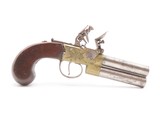 Antique SMITH & WALKER Tap Action DOUBLE BARREL Superposed FLINTLOCK Pistol Nicely ENGRAVED British LATE 1700S to EARLY 1800s - 15 of 18