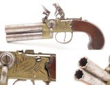 Antique SMITH & WALKER Tap Action DOUBLE BARREL Superposed FLINTLOCK Pistol Nicely ENGRAVED British LATE 1700S to EARLY 1800s - 1 of 18