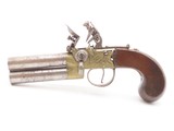 Antique SMITH & WALKER Tap Action DOUBLE BARREL Superposed FLINTLOCK Pistol Nicely ENGRAVED British LATE 1700S to EARLY 1800s - 2 of 18