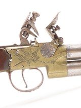 Antique SMITH & WALKER Tap Action DOUBLE BARREL Superposed FLINTLOCK Pistol Nicely ENGRAVED British LATE 1700S to EARLY 1800s - 17 of 18