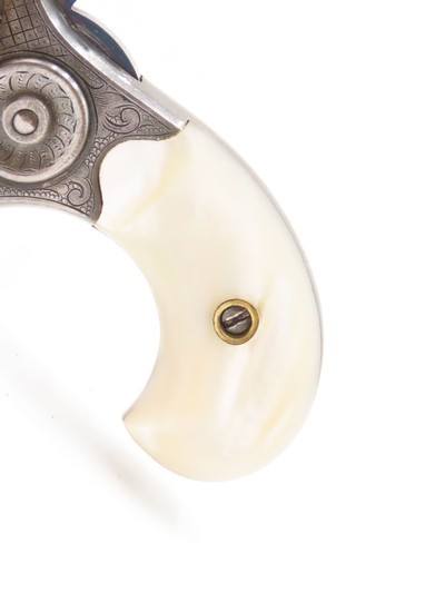 ENGRAVED, SILVER PLATED Antique COLT NEW LINE .32 RF Revolver PEARL GRIP1874 Mfr. “GILDED AGE” Sidearm - Image 3 of 17