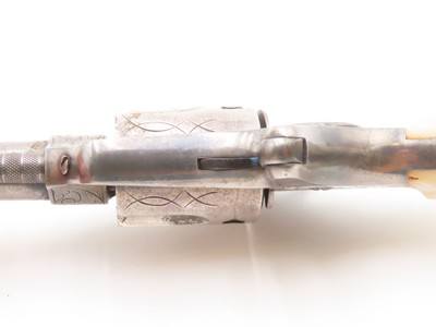 ENGRAVED, SILVER PLATED Antique COLT NEW LINE .32 RF Revolver PEARL GRIP1874 Mfr. “GILDED AGE” Sidearm - Image 12 of 17