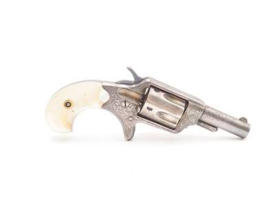 ENGRAVED, SILVER PLATED Antique COLT NEW LINE .32 RF Revolver PEARL GRIP1874 Mfr. “GILDED AGE” Sidearm - Image 14 of 17