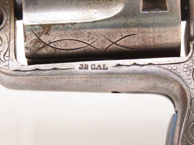 ENGRAVED, SILVER PLATED Antique COLT NEW LINE .32 RF Revolver PEARL GRIP1874 Mfr. “GILDED AGE” Sidearm - Image 6 of 17