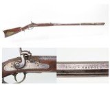 1800s Antique Smoothbore LONG RIFLE Signed by J. HAEFFER .54 Caliber With a REMINGTON Lock and I. HAEFFER Marked Barrel - 1 of 25