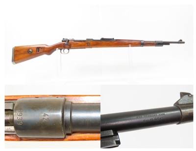 World War II THIRD REICH German MAUSER “42/1939” Code K98 MILITARY Rifle
German 7.92mm WWII Infantry Rifle MILITARY PROOFS