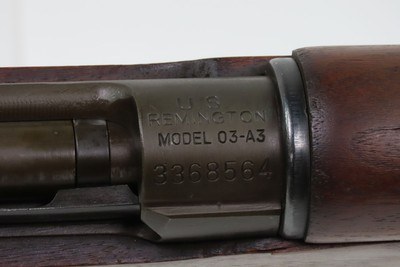 WORLD WAR II U.S. Remington M1903A3 Bolt Action C&R INFANTRY Rifle .30-06Made in 1944 “R.A. / FLAMING BOMB / 8-44” Barrel - Image 18 of 25