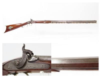 ENGRAVED Antique Wm. WINGERT Half Stock Percussion HOMESTEAD/HUNTING Rifle
GAME GETTING .38 Caliber Rifle with WINGERT LOCK