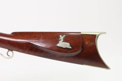 ENGRAVED Antique Wm. WINGERT Half Stock Percussion HOMESTEAD/HUNTING RifleGAME GETTING .38 Caliber Rifle with WINGERT LOCK - Image 21 of 23