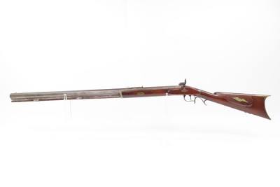 ENGRAVED Antique Wm. WINGERT Half Stock Percussion HOMESTEAD/HUNTING RifleGAME GETTING .40 Caliber Rifle w/HENRY PARKER LOCK - Image 17 of 23