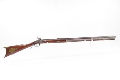 ENGRAVED Antique Wm. WINGERT Half Stock Percussion HOMESTEAD/HUNTING RifleGAME GETTING .40 Caliber Rifle w/HENRY PARKER LOCK - Image 2 of 23