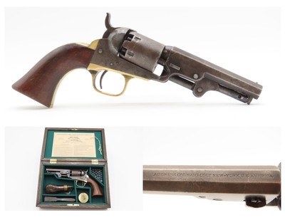 CASED COLT Antique CIVIL WAR .31 Percussion M1849 POCKET Revolver FRONTIER
WILD WEST SIX-SHOOTER Made In 1863 w/ACCESSORIES