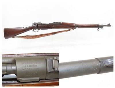 1904 Early Production U.S. SPRINGFIELD M1903 .30-06 Bolt Action C&R Rifle
World War I MILITARY/INFANTRY RIFLE w/LEATHER SLING