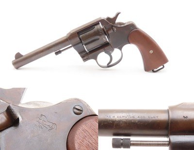 1916 mfr. WWI COLT NEW SERVICE .455 ELEY Revolver Made for BRITISH MILITARY BRITISH SIDEARM FOR THE GREAT WAR