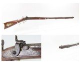 ENGRAVED Antique AMERICAN Half Stock .40 Percussion HOMESTEAD/HUNTING Rifle GAME GETTING Rifle w/W.H. BARNES/BOSTON Lock - 1 of 25