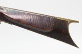 Mid-1800s Antique AMERICAN Half Stock Percussion HOMESTEAD/HUNTING Rifle
Engraved GAME GETTING .32 Caliber FRONTIER Rifle - 25 of 25