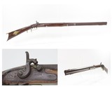 Mid-1800s Antique AMERICAN Half Stock Percussion HOMESTEAD/HUNTING Rifle
Engraved GAME GETTING .32 Caliber FRONTIER Rifle - 1 of 25